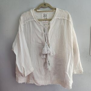 Johnny Was Tassled Tunic size S Beach Bohemian